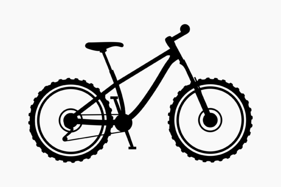 A Bold Mountain Bike Silhouette for Crafts & Graphics