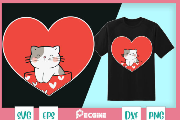 A Designer's Review of the Cat Valentine Heart Graphics for T-Shirt Designs