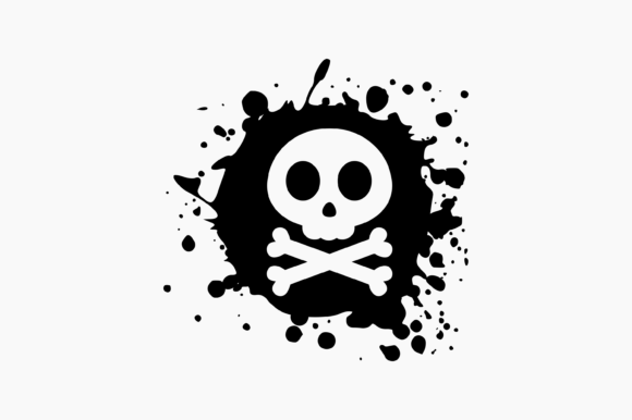 A Skull Splat Ink Graphic for Rebellious Crafts & Branding