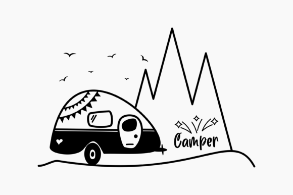 Camper Happy: A Graphics Asset for Crafts and Cozy Brands