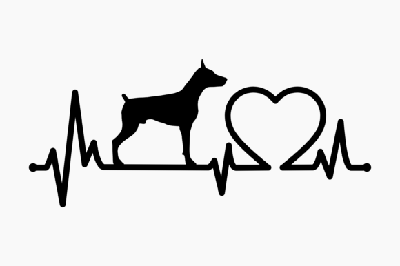 Crafting with Dog Doberman Heartbeat Graphics