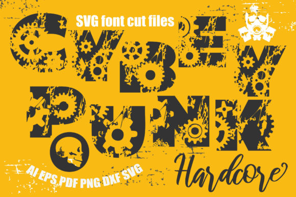 Cyberpunk Hardcore Font: A Bold Graphic Asset for Modern Crafts