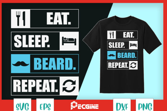 Eat Sleep Beard Repeat Cool Barber: A Bold Crafting Graphic
