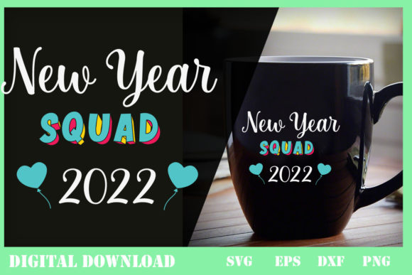 New Year Squad Graphics for Print Templates and Design Projects