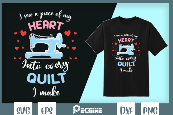 Quilt Heart Graphics for T-Shirt Designs & Branding